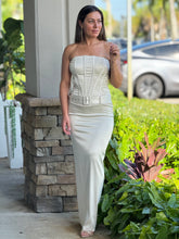 Load image into Gallery viewer, &quot;Analie&quot; Satin Corset Belted Maxi Dress
