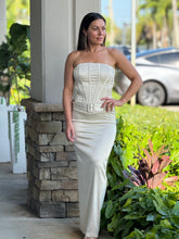 Load image into Gallery viewer, &quot;Analie&quot; Satin Corset Belted Maxi Dress
