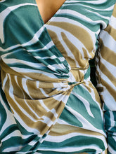 Load image into Gallery viewer, &quot;Rubi&quot; Zebra Wrap Midi Dress
