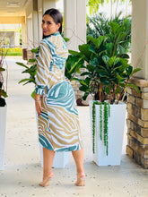 Load image into Gallery viewer, &quot;Rubi&quot; Zebra Wrap Midi Dress
