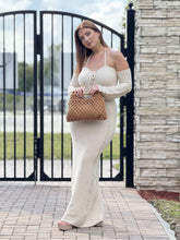 Load image into Gallery viewer, &quot;Becca&quot; Off Shoulder Long Sleeve Crochet Dress/ Cover Up
