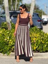 Load image into Gallery viewer, &quot;Lorie&quot; Striped Knitted Sleeveless Midi Dress
