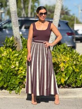 Load image into Gallery viewer, &quot;Lorie&quot; Striped Knitted Sleeveless Midi Dress
