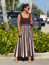 Load image into Gallery viewer, &quot;Lorie&quot; Striped Knitted Sleeveless Midi Dress
