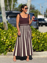 Load image into Gallery viewer, &quot;Lorie&quot; Striped Knitted Sleeveless Midi Dress
