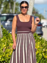 Load image into Gallery viewer, &quot;Lorie&quot; Striped Knitted Sleeveless Midi Dress
