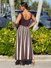 Load image into Gallery viewer, &quot;Lorie&quot; Striped Knitted Sleeveless Midi Dress
