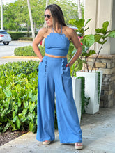 Load image into Gallery viewer, &quot;Anais&quot; Denim High Waisted Pants And Matching Crop Top
