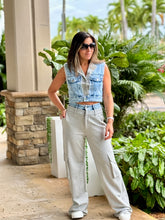 Load image into Gallery viewer, &quot;Synthia&quot; Denim Vest And cargo Pants Matching Set
