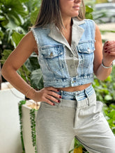 Load image into Gallery viewer, &quot;Synthia&quot; Denim Vest And cargo Pants Matching Set
