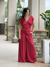 Load image into Gallery viewer, &quot;Kassandra&quot; V Neck Dolman Sleeve Top And High Waisted Long Pants Set
