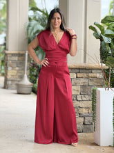 Load image into Gallery viewer, &quot;Kassandra&quot; V Neck Dolman Sleeve Top And High Waisted Long Pants Set
