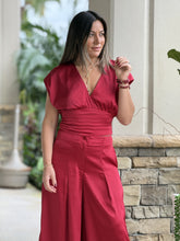 Load image into Gallery viewer, &quot;Kassandra&quot; V Neck Dolman Sleeve Top And High Waisted Long Pants Set
