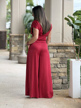 Load image into Gallery viewer, &quot;Kassandra&quot; V Neck Dolman Sleeve Top And High Waisted Long Pants Set
