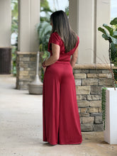 Load image into Gallery viewer, &quot;Kassandra&quot; V Neck Dolman Sleeve Top And High Waisted Long Pants Set
