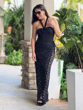 Load image into Gallery viewer, &quot;Marcelle&quot; Flower Pattern Knit Bodysuit Skirt 2-pc Set
