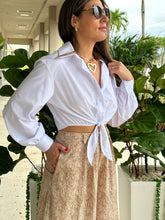 Load image into Gallery viewer, &quot;Zoey&quot; Poplin Crop Shirt With Tie Front
