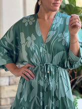 Load image into Gallery viewer, &quot;Amara&quot; 3/4 Dolman Sleeve Tie Front Waisted Mini Dress
