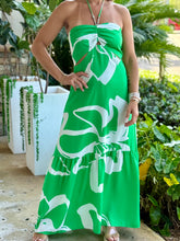 Load image into Gallery viewer, &quot;Cassy&quot; Metal Trim Halter Neck Maxi Dress
