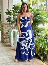Load image into Gallery viewer, &quot;Cassy&quot; Metal Trim Halter Neck Maxi Dress

