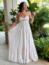 Load image into Gallery viewer, &quot;Abril&quot; Blossom Twisted Ruched Bust Maxi Dress
