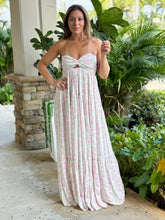Load image into Gallery viewer, &quot;Abril&quot; Blossom Twisted Ruched Bust Maxi Dress
