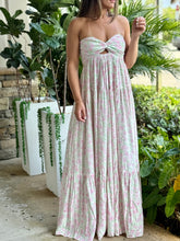 Load image into Gallery viewer, &quot;Abril&quot; Blossom Twisted Ruched Bust Maxi Dress
