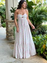 Load image into Gallery viewer, &quot;Abril&quot; Blossom Twisted Ruched Bust Maxi Dress
