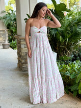 Load image into Gallery viewer, &quot;Abril&quot; Blossom Twisted Ruched Bust Maxi Dress
