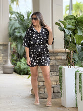 Load image into Gallery viewer, &quot;Layra&quot; Long Sleeve Button Down Elastic Waisted Romper.
