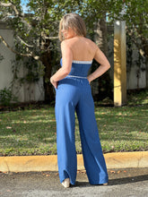 Load image into Gallery viewer, &quot;Sabrina&quot; Strapless Striped Crop Top And High Waisted Pants
