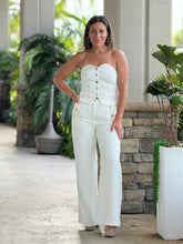 Load image into Gallery viewer, &quot;Layra&quot; Tube Button Down Crop Top And High Waisted Matching Pants
