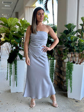 Load image into Gallery viewer, &quot;Alexia&quot; Satin Strapless Top And Maxi Skirt Set
