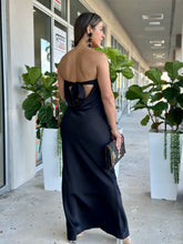 Load image into Gallery viewer, &quot;Eva&quot; Tube Cowl Back Waisted Tie Back Chest Maxi Satin Dress
