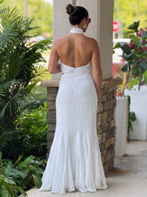 Load image into Gallery viewer, &quot;Marcelle&quot; Halter Gold Accent Maxi Dress

