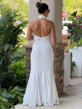 Load image into Gallery viewer, &quot;Marcelle&quot; Halter Gold Accent Maxi Dress
