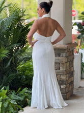 Load image into Gallery viewer, &quot;Marcelle&quot; Halter Gold Accent Maxi Dress
