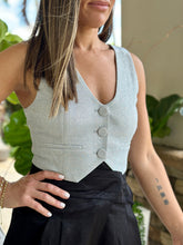 Load image into Gallery viewer, &quot;Anara&quot; Silver Metallic Vest
