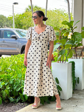 Load image into Gallery viewer, &quot;Francis&quot;Dot Print Midi Dress With Puffy Sleeve
