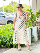 Load image into Gallery viewer, &quot;Francis&quot;Dot Print Midi Dress With Puffy Sleeve
