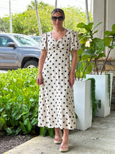 Load image into Gallery viewer, &quot;Francis&quot;Dot Print Midi Dress With Puffy Sleeve
