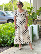 Load image into Gallery viewer, &quot;Francis&quot;Dot Print Midi Dress With Puffy Sleeve
