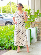 Load image into Gallery viewer, &quot;Francis&quot;Dot Print Midi Dress With Puffy Sleeve
