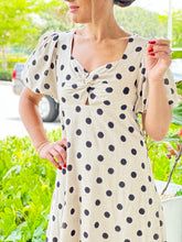 Load image into Gallery viewer, &quot;Francis&quot;Dot Print Midi Dress With Puffy Sleeve
