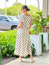 Load image into Gallery viewer, &quot;Francis&quot;Dot Print Midi Dress With Puffy Sleeve
