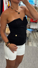 Load image into Gallery viewer, &quot;Kona&quot; Strapless Top With Gold Buttons (Copy)
