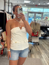 Load image into Gallery viewer, &quot;Kona&quot; Strapless Top With Gold Buttons
