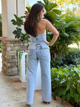 Load image into Gallery viewer, &quot; Giorgia&quot; Beaded Denim Strapless Top And High Waisted Pants Set
