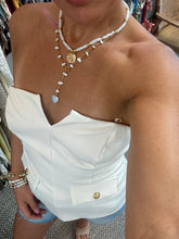 Load image into Gallery viewer, &quot;Kona&quot; Strapless Top With Gold Buttons
