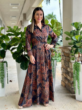 Load image into Gallery viewer, &quot;Francesca&quot; Printed Long Sleeve Wrap Maxi Dress
